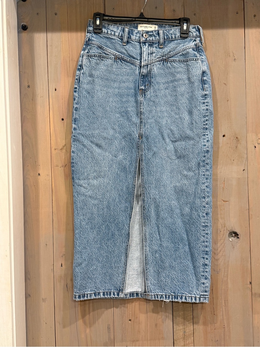 Abercrombie & Fitch Light Blue Straight-Leg Jeans Skirt